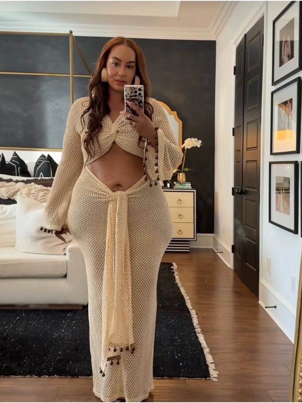 Beige Knit Maxi Dress Andrea Iyamah